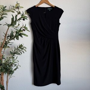 Lauren Ralph Black Ruched Sheath Dress Women’s Size 2